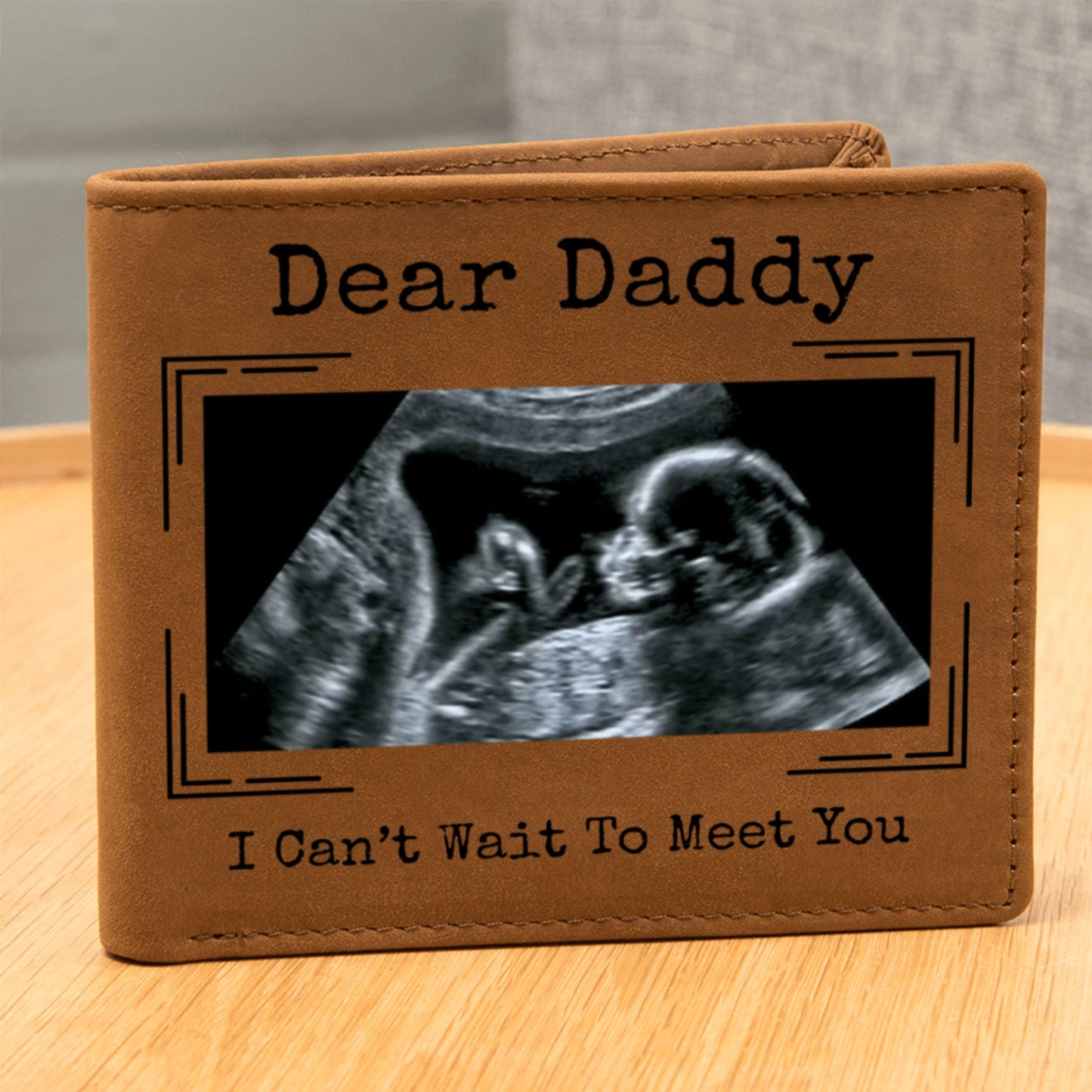 Dear Daddy Personalized Ultrasound Photo Wallet, Soon to be Daddy Gift, First Father's Day Gift, Ultrasound Gift for Dad, New Dad Gift