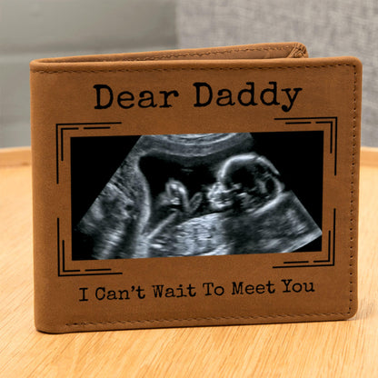 Dear Daddy Personalized Ultrasound Photo Wallet, Soon to be Daddy Gift, First Father's Day Gift, Ultrasound Gift for Dad, New Dad Gift