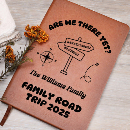 Personalized Family Name Road Trip Planner Custom Leather Journal Travel Log Vacation Keepsake Family Adventure Notebook Epic Road Trip Book