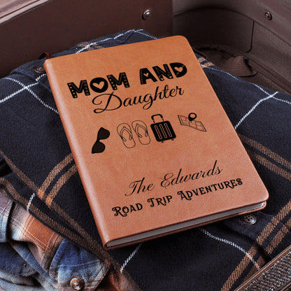 Mom and Daughter Road Trip Journal Personalized Leather Travel Diary Custom Adventure Notebook Gift for Mom Travel Memory Book for Daughter