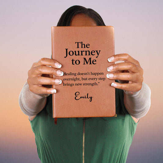 Journey to Me Journal Personalized Leather Self Discovery Diary Custom Healing Journal Gift for Women Self Love Reflection Mental Health Log
