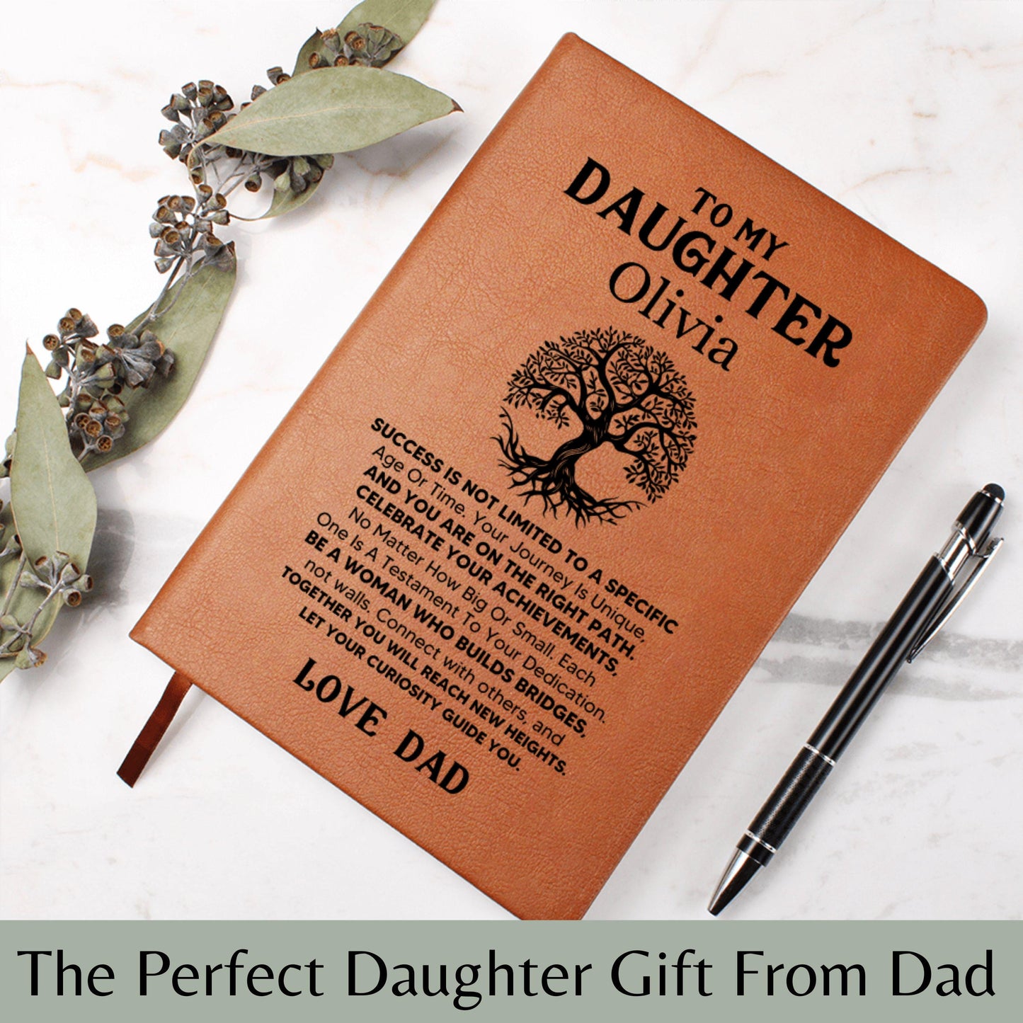 Personalized To My Daughter Journal from Dad Leather Notebook Gift for Daughter Birthday Christmas Gift for Her Dad Daughter Keepsake