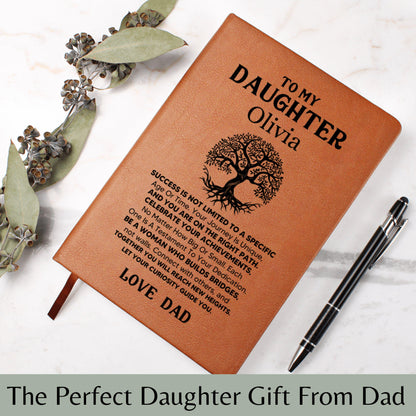Personalized To My Daughter Journal from Dad Leather Notebook Gift for Daughter Birthday Christmas Gift for Her Dad Daughter Keepsake