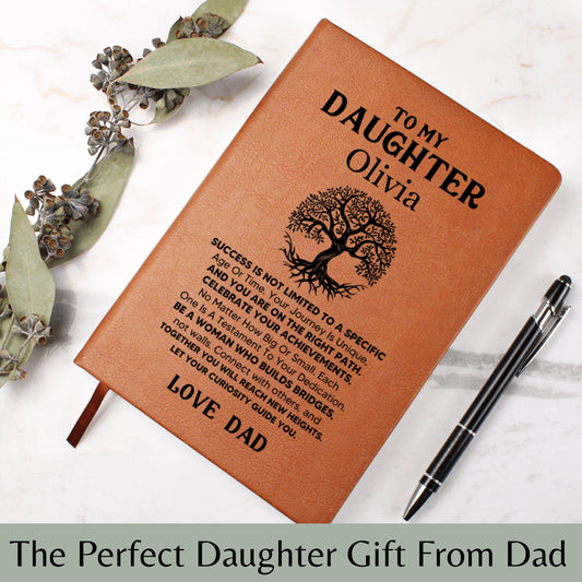 Personalized To My Daughter Journal from Dad Leather Notebook Gift for Daughter Birthday Christmas Gift for Her Dad Daughter Keepsake