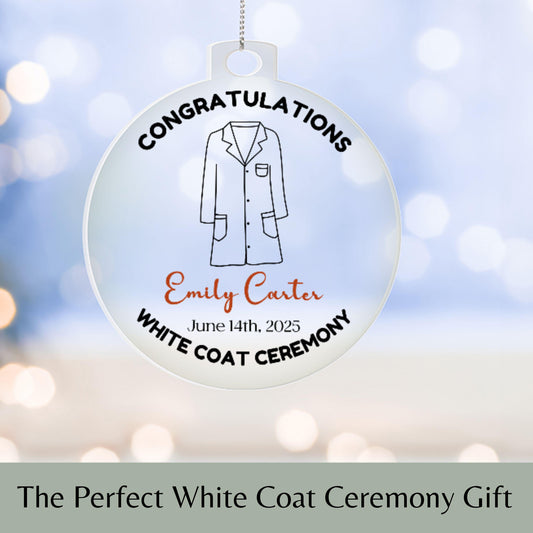 White Coat Ceremony Ornament Medical School Acceptance Gift Graduation Future Doctor Ornament White Coat Party Keepsake Gift for Med Student