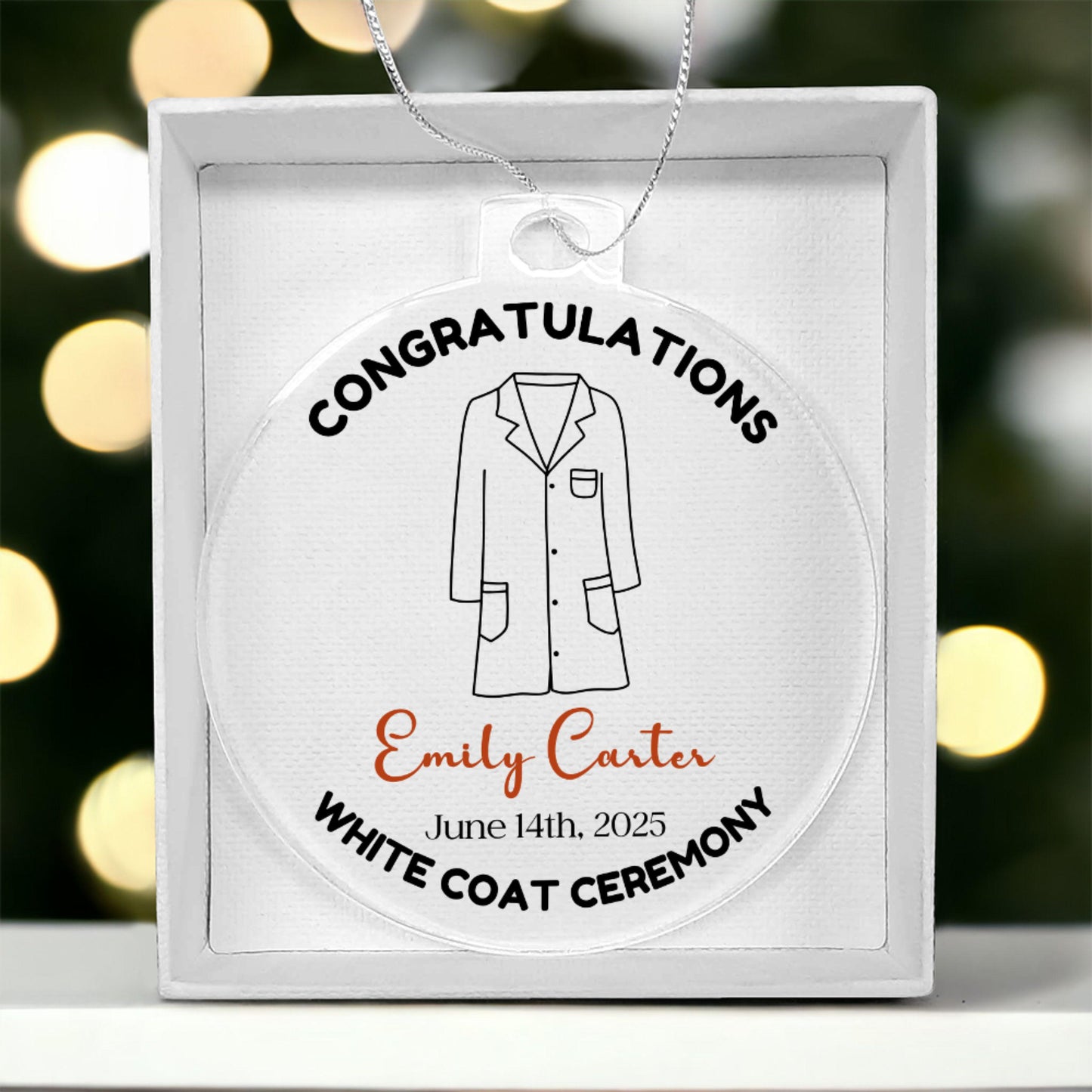 White Coat Ceremony Ornament Medical School Acceptance Gift Graduation Future Doctor Ornament White Coat Party Keepsake Gift for Med Student