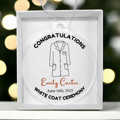 White Coat Ceremony Ornament Medical School Acceptance Gift Graduation Future Doctor Ornament White Coat Party Keepsake Gift for Med Student