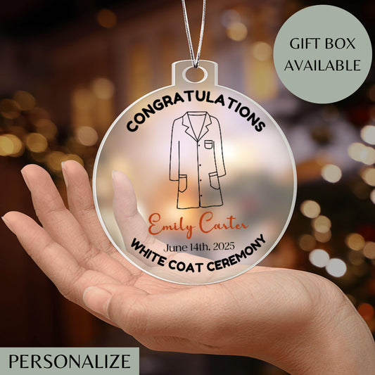 White Coat Ceremony Ornament Medical School Acceptance Gift Graduation Future Doctor Ornament White Coat Party Keepsake Gift for Med Student